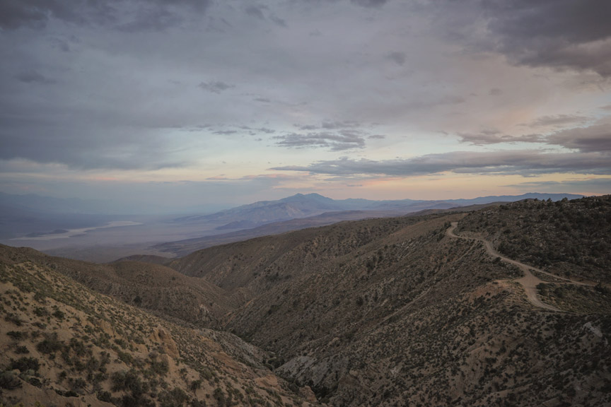 Heading down into Panamint Springs from the mountains above.