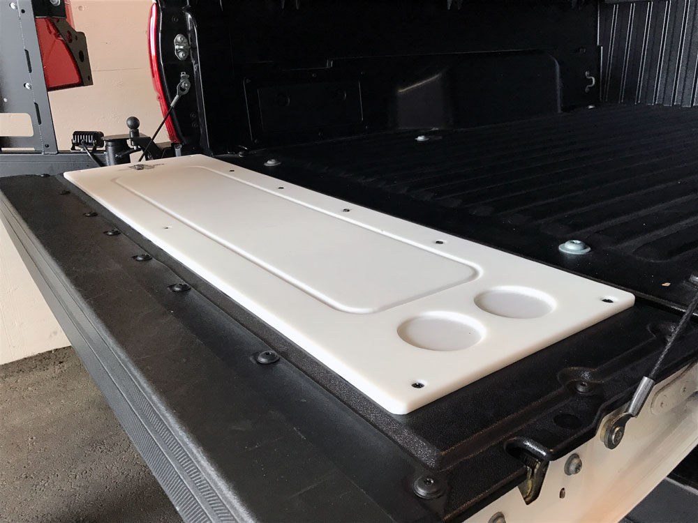Cutting Board for Toyota Tacoma tailgate - white. 